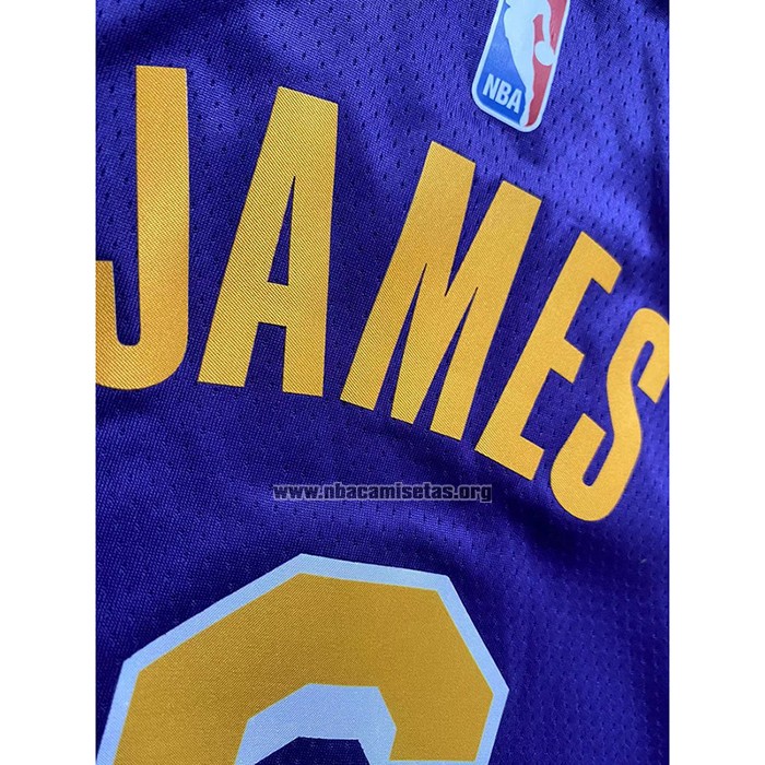 Camiseta Nino Los Angeles Lakers LeBron James NO 6 Statement Violeta